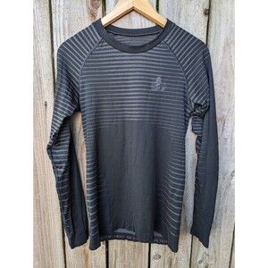 Odlo Base Layer Long SLeeve Gray Black Stripe XXS (0-2)